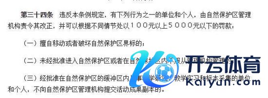 《中华东谈主民共和国当然保护区条例》连络功令。