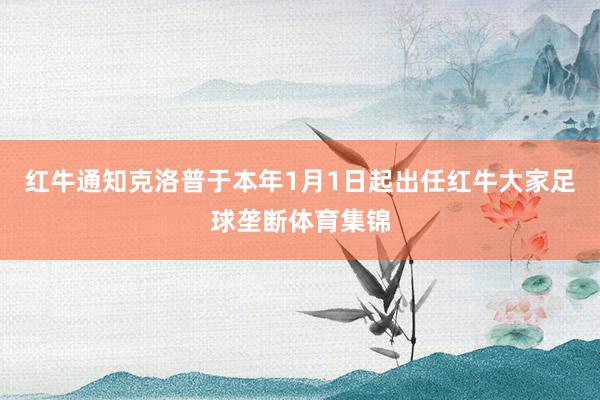 红牛通知克洛普于本年1月1日起出任红牛大家足球垄断体育集锦